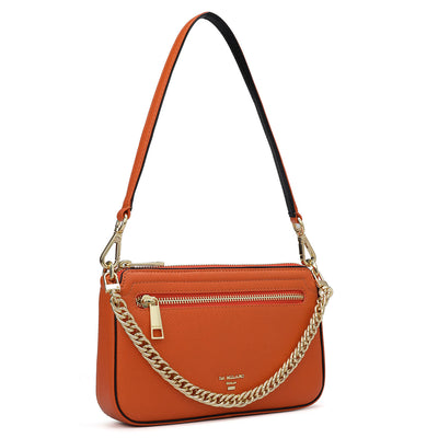Small Franzy Leather Baguette - Pumpkin