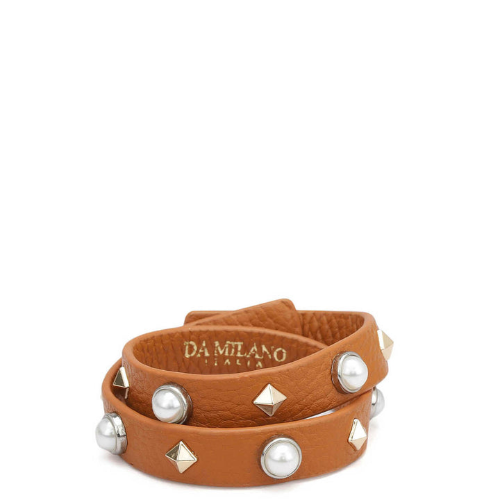 Wax Leather Wrist Band - Orange