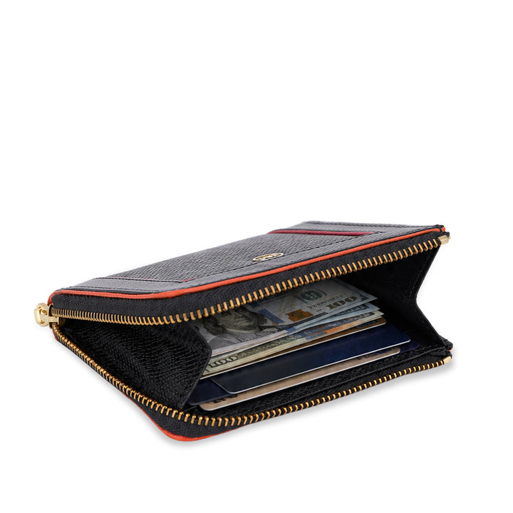 6 Slots Leather Card Case - Black