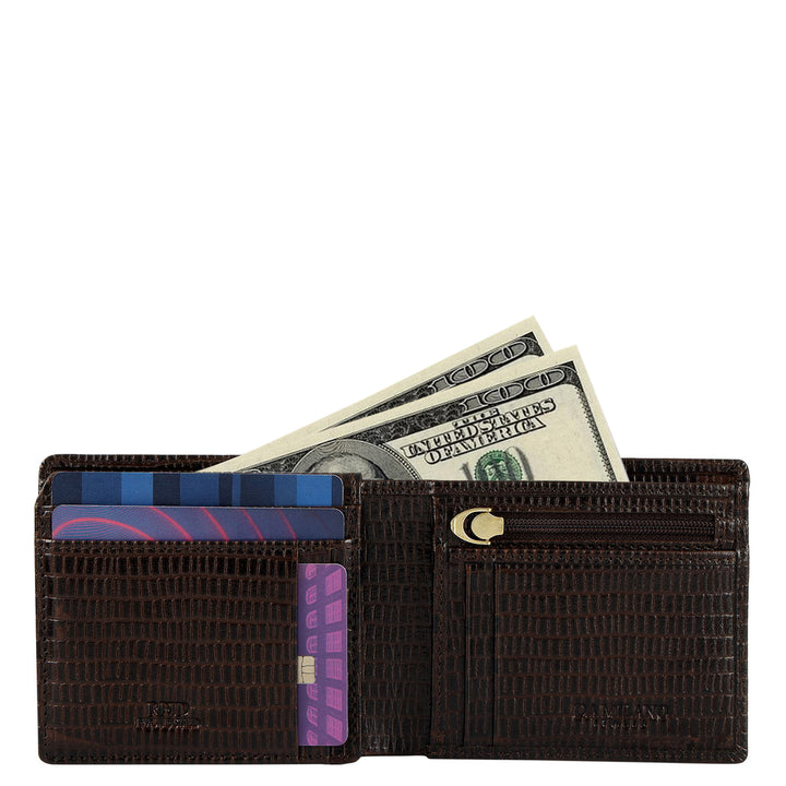 Embossed Bifold Men's Wallet - Brown