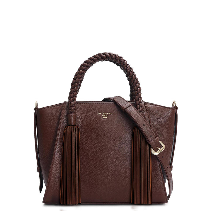 Small Wax Leather Satchel - Espresso
