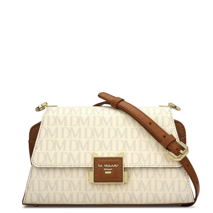 Small Monogram Plain Leather Sling - Marshmallow