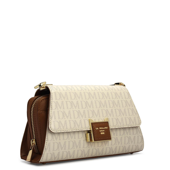 Small Monogram Plain Leather Sling - Marshmallow