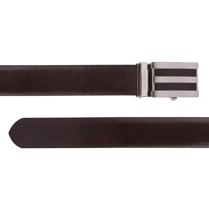 Formal Embossed Leather Mens Belt-Brown