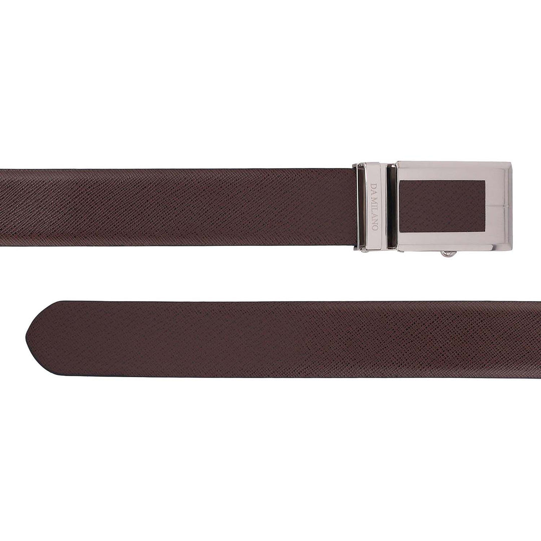 Formal Saffiano Leather Mens Belt-Brown
