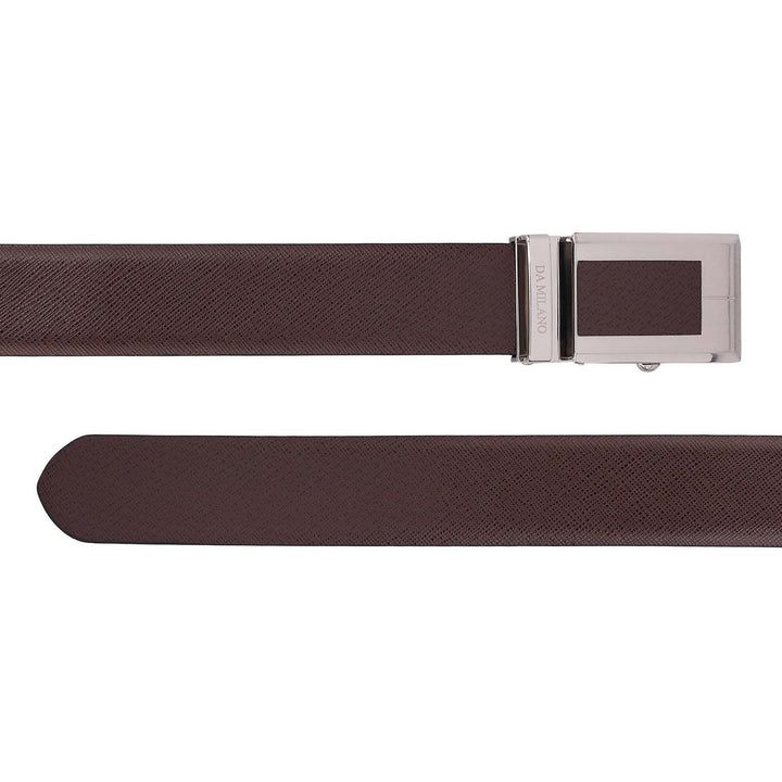Formal Saffiano Leather Mens Belt-Brown