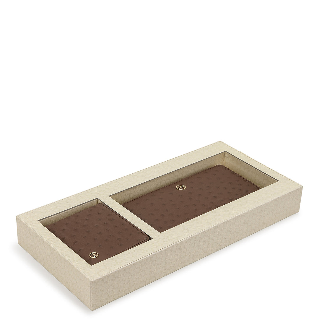 Ostrich Leather Gift Set - Walnut