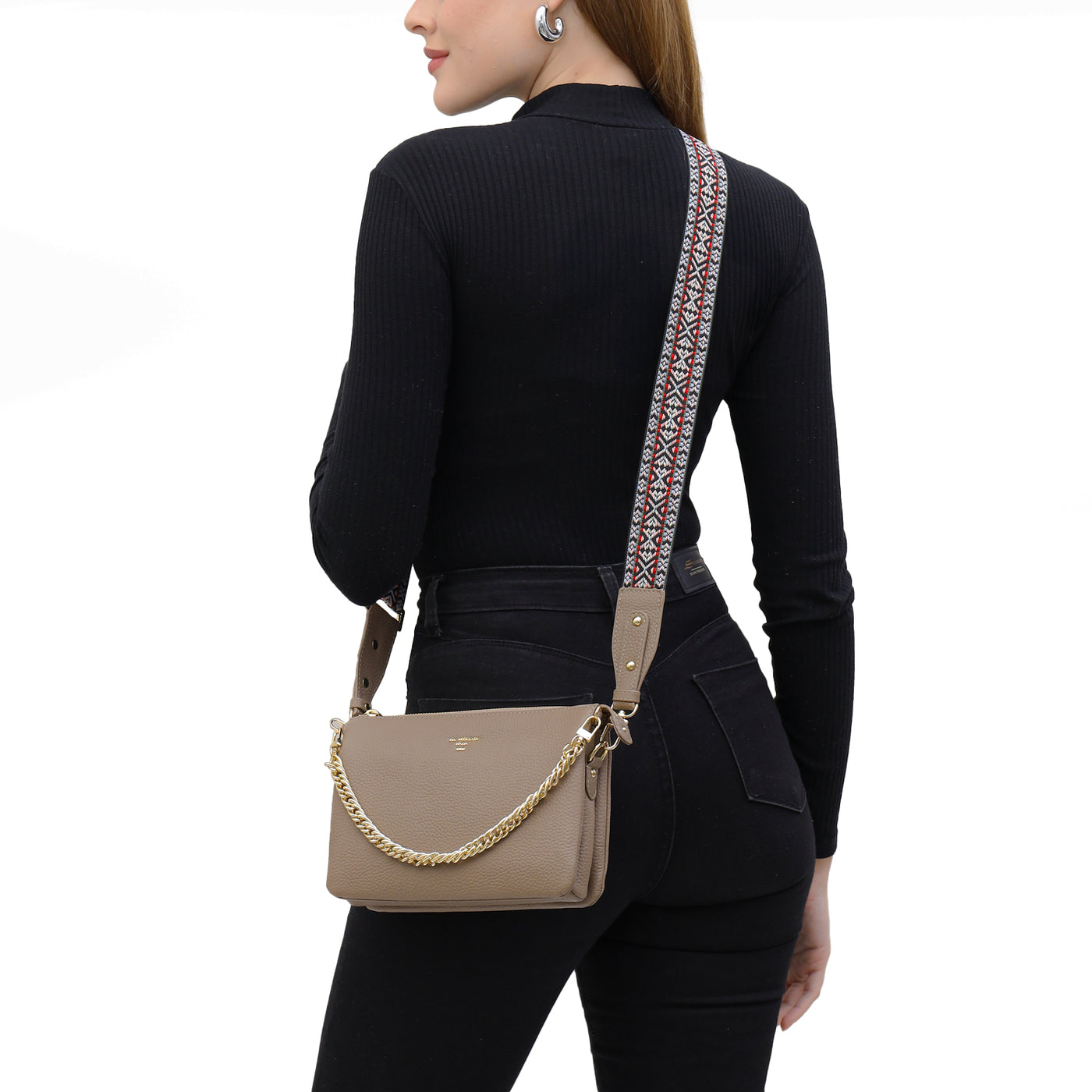 Small Wax Leather Sling - Greyish Taupe