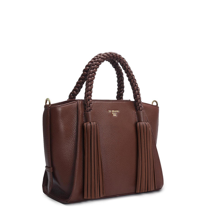 Small Wax Leather Satchel - Espresso
