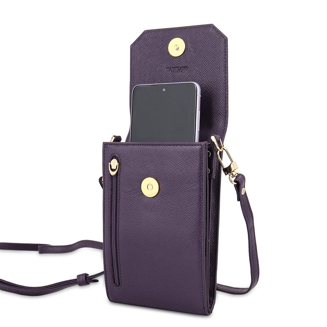 Saffiano Leather Crossbody - Grapevine