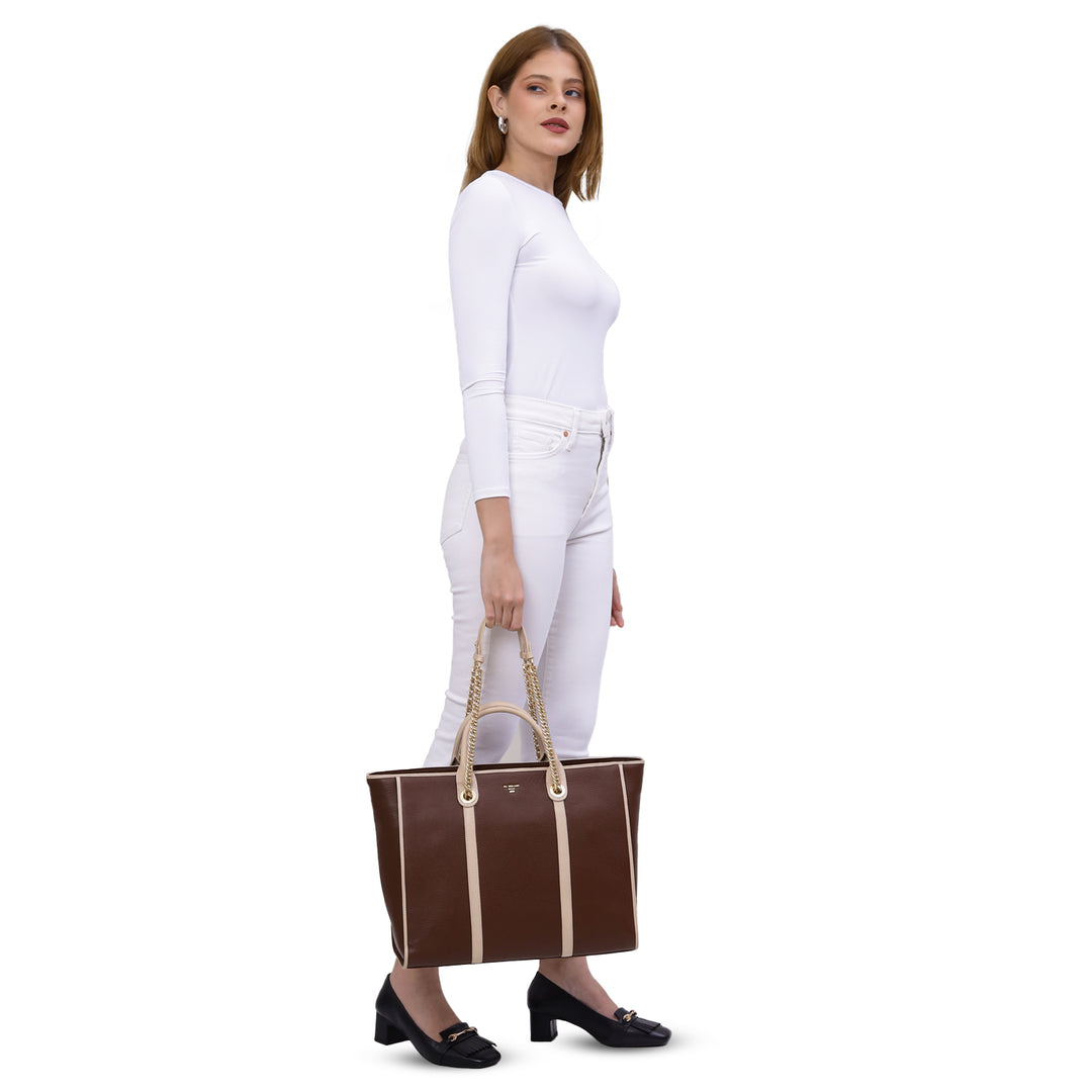 Large Wax Leather Satchel - Espresso