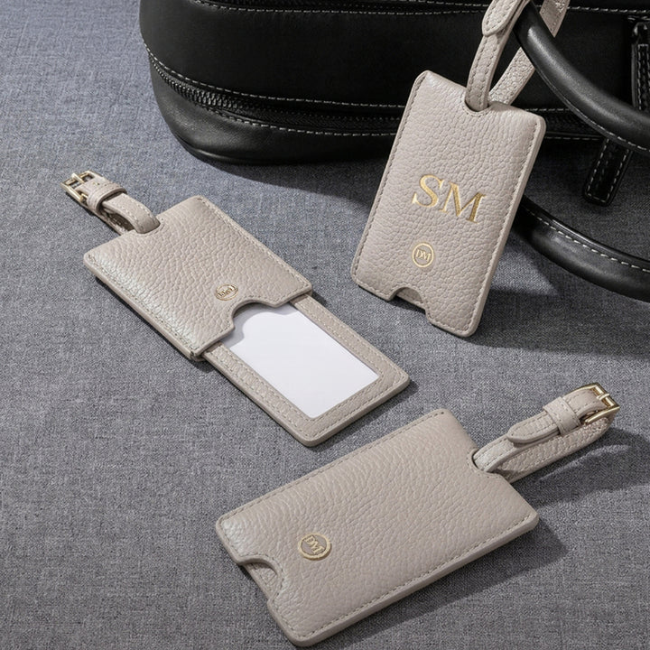 Wax Leather Luggage Tag - Khaki