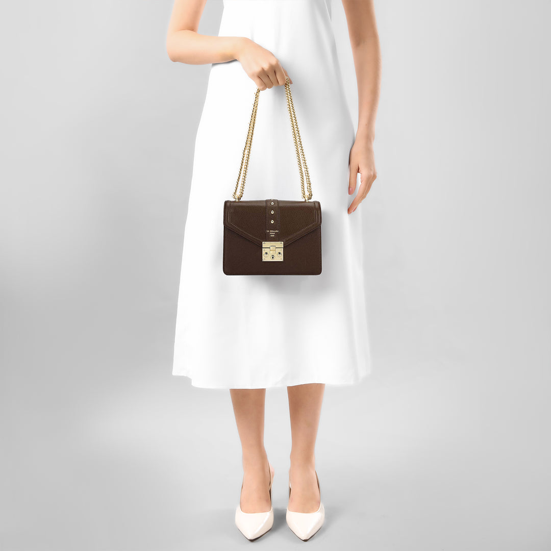 Small Franzy Leather Shoulder Bag - Walnut