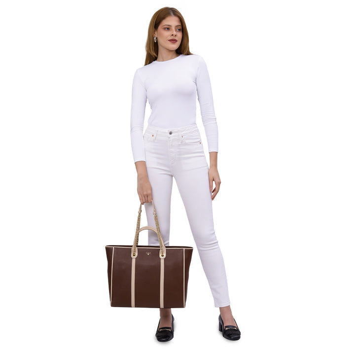 Large Wax Leather Satchel - Espresso