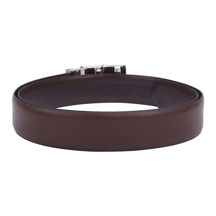 Formal Saffiano Leather Mens Belt-Brown