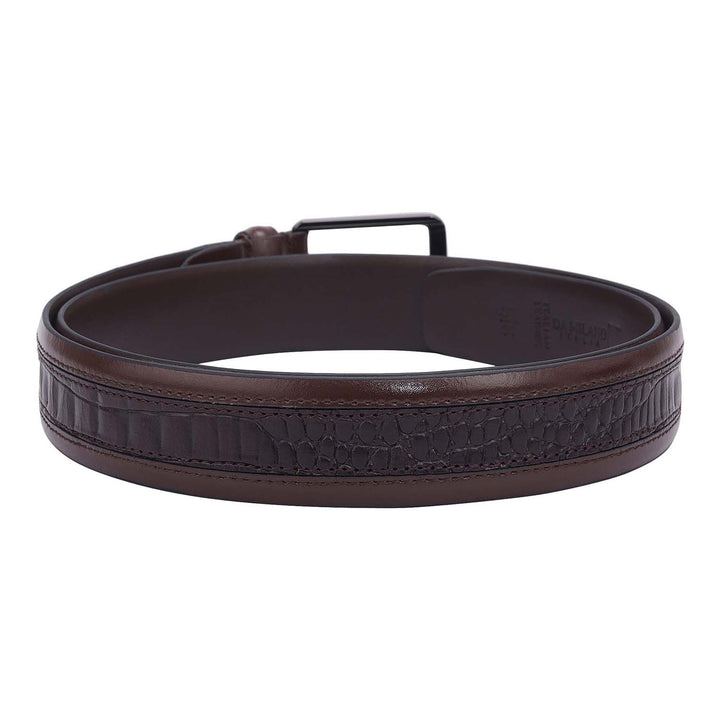 Casuals Croco Plain Leather Mens Belt-Brown