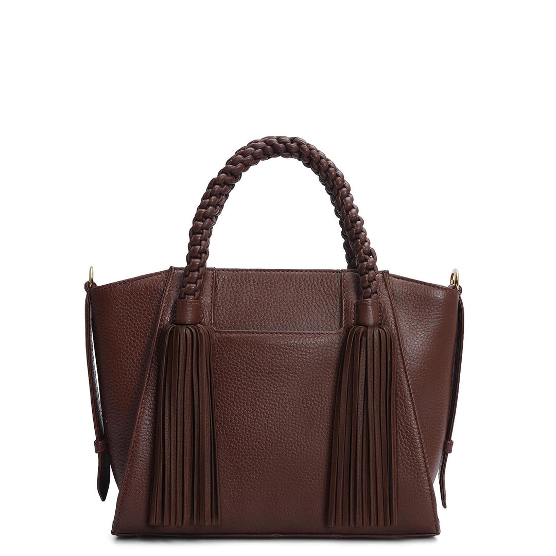 Small Wax Leather Satchel - Espresso