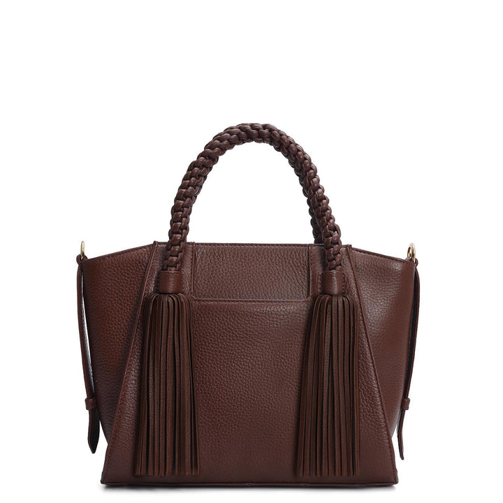 Small Wax Leather Satchel - Espresso