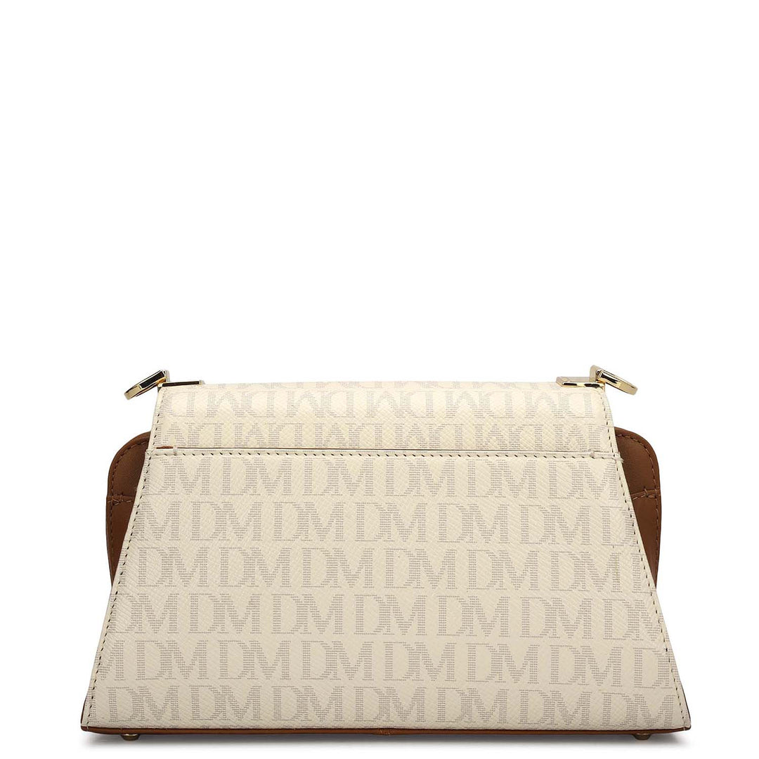 Small Monogram Plain Leather Sling - Marshmallow