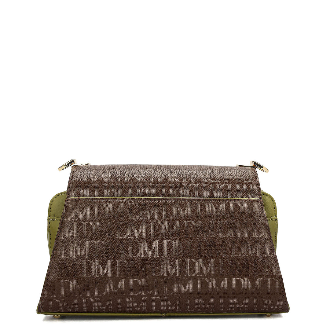Small Monogram Plain Leather Sling - Walnut & Lime