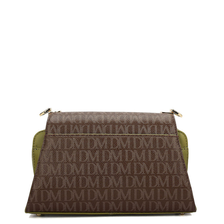 Small Monogram Plain Leather Sling - Walnut & Lime