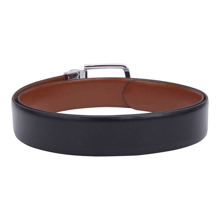 Formal Plain Leather Mens Belt-Black & Cognac
