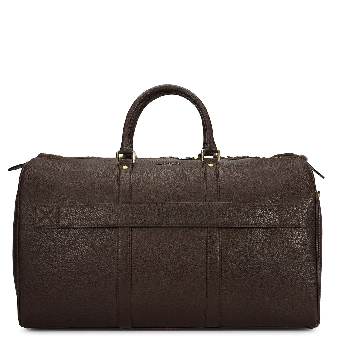 Fur Wax Leather Luggage - Brown