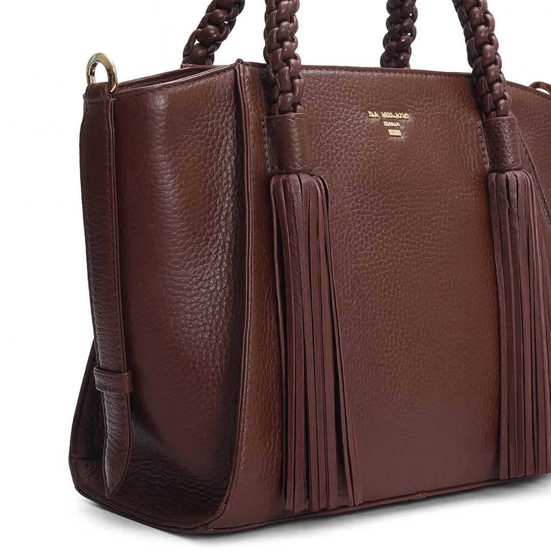 Small Wax Leather Satchel - Espresso