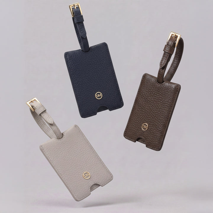 Wax Leather Luggage Tag - Navy