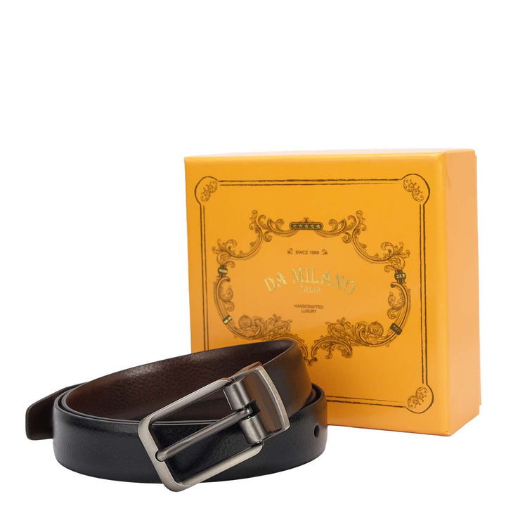 Formal Wax Leather Reversible Ladies Belt - Black & Brown