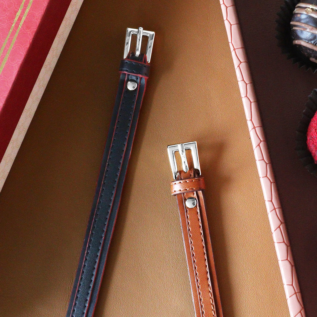 Classic Buckle Wrist Band - Black & Red