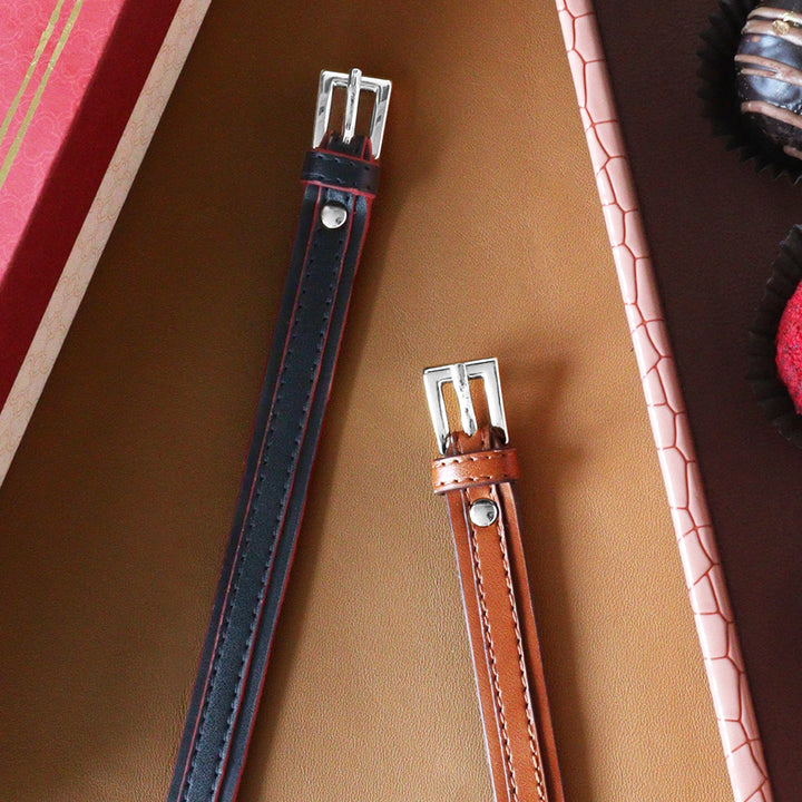 Classic Buckle Wrist Band - Black & Red