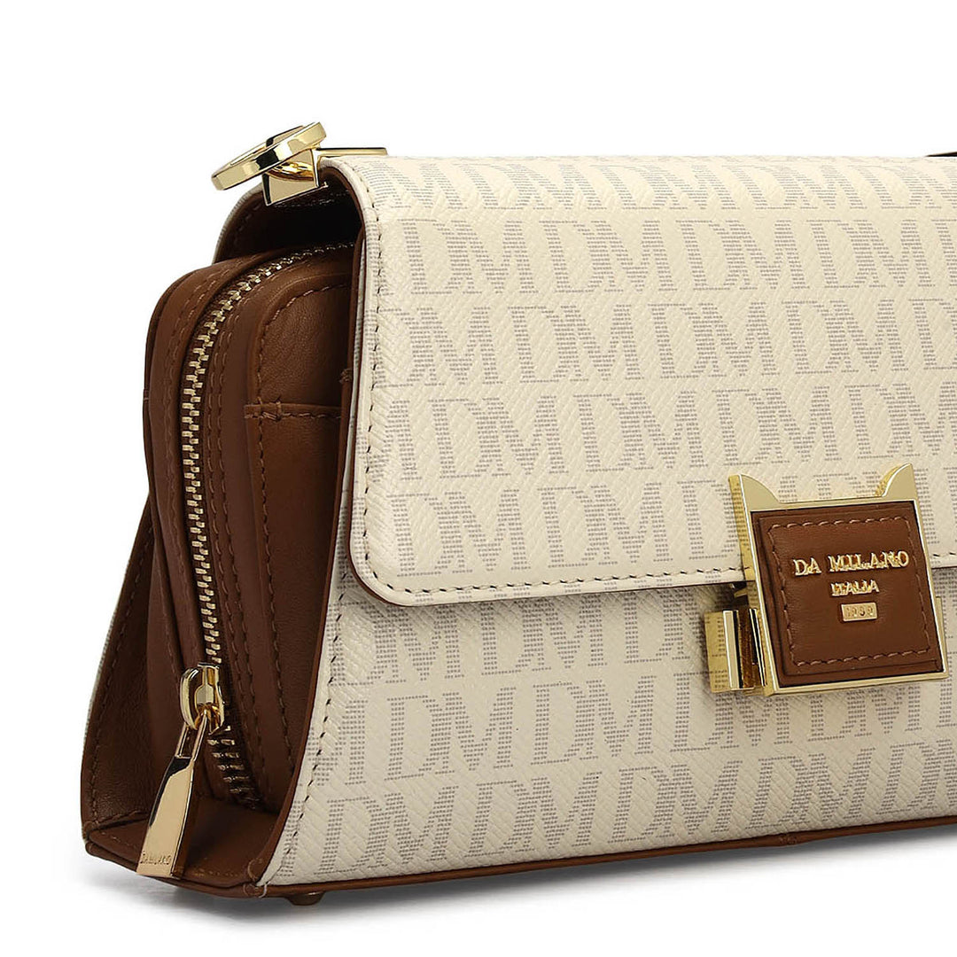 Small Monogram Plain Leather Sling - Marshmallow