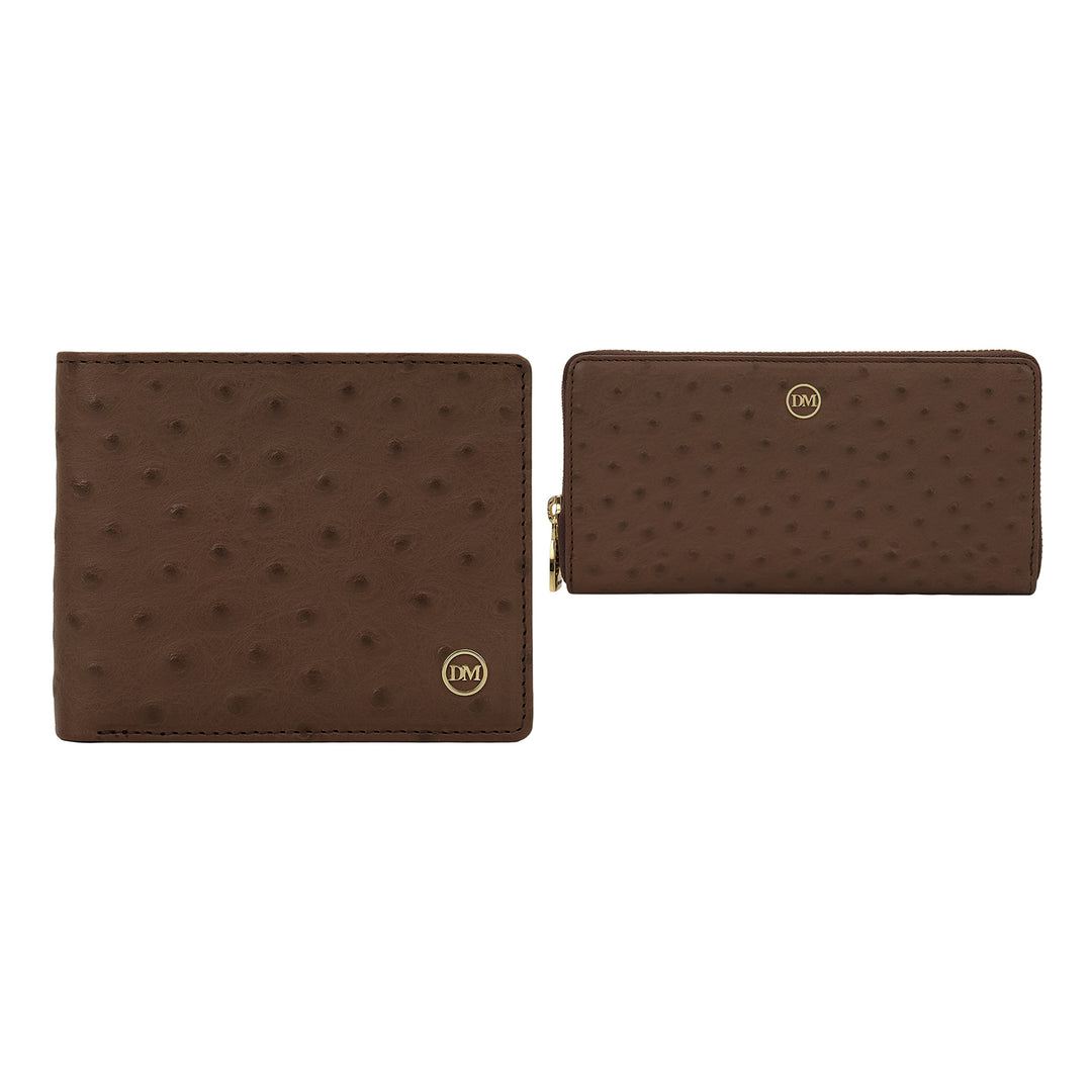 Ostrich Leather Gift Set - Walnut
