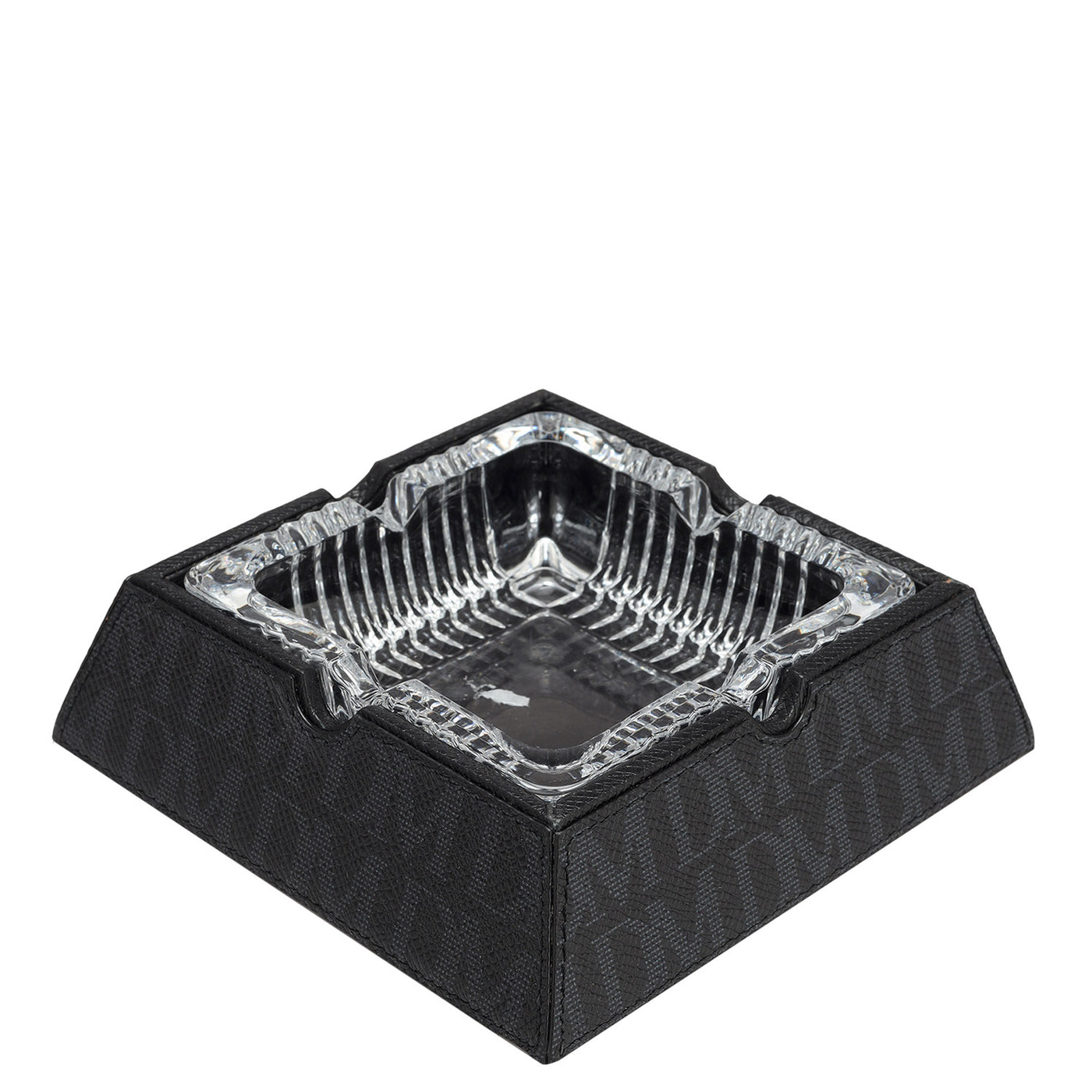 Monogram Leather Ash Tray - Black