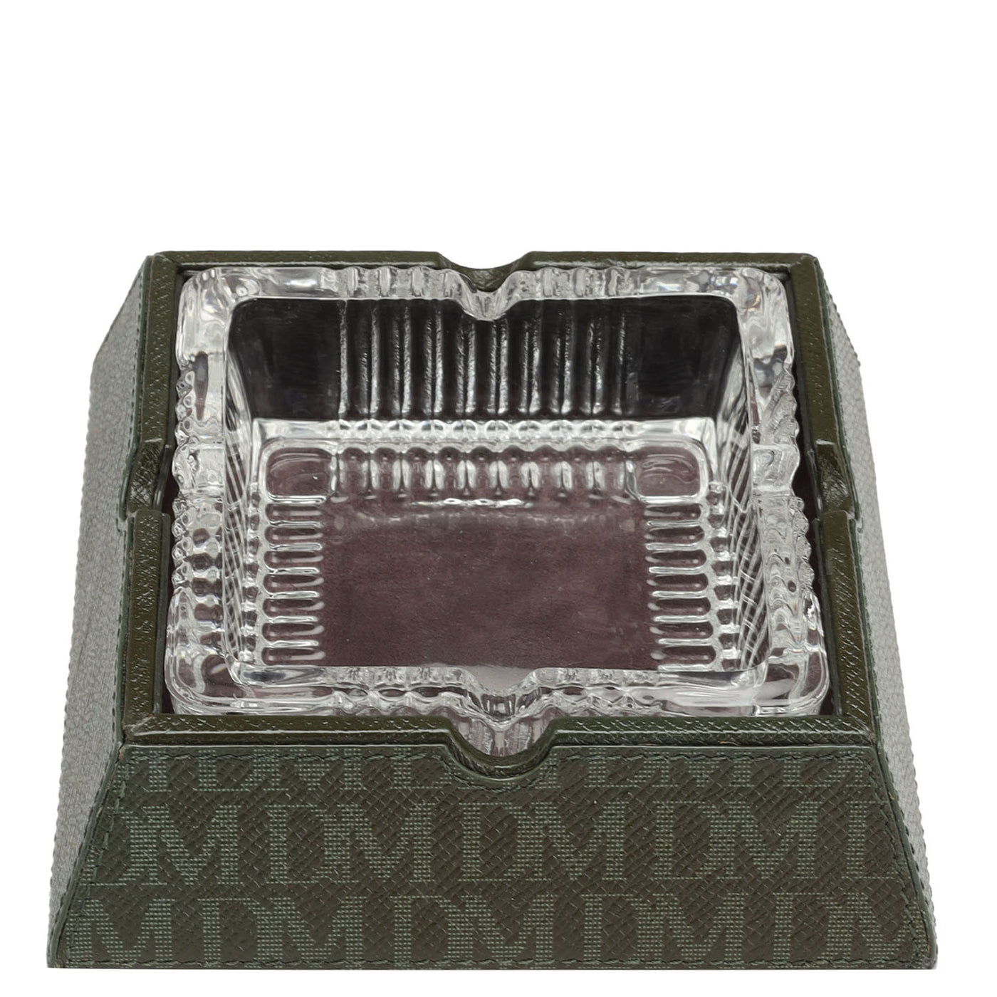 Monogram Leather Ash Tray - Petrol Green