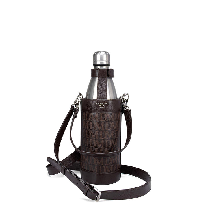 Monogram Leather Bottle  Case - Chocolate
