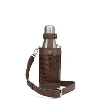 Croco Franzy Leather Bottle Case - Date