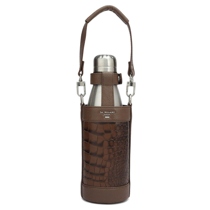 Croco Franzy Leather Bottle Case - Date