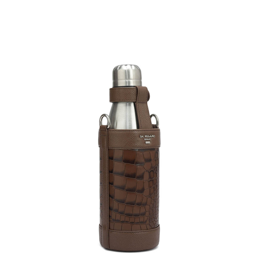 Croco Franzy Leather Bottle Case - Date
