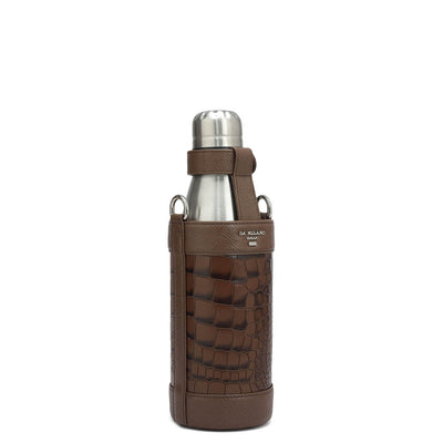 Croco Franzy Leather Bottle Case - Date