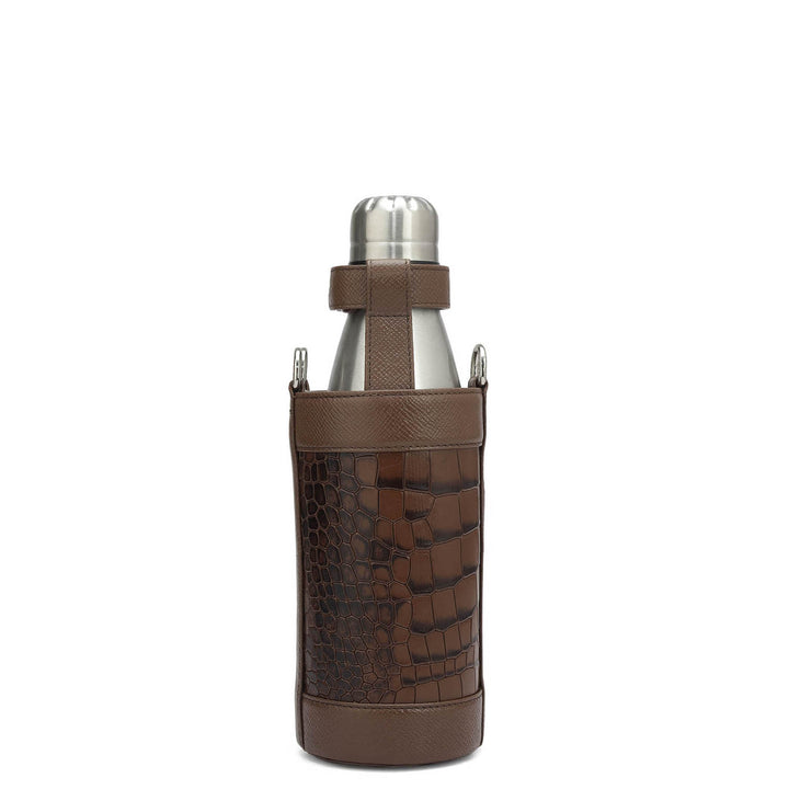 Croco Franzy Leather Bottle Case - Date