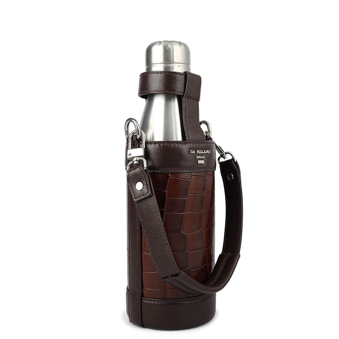 Croco Franzy Leather Bottle Case - Date