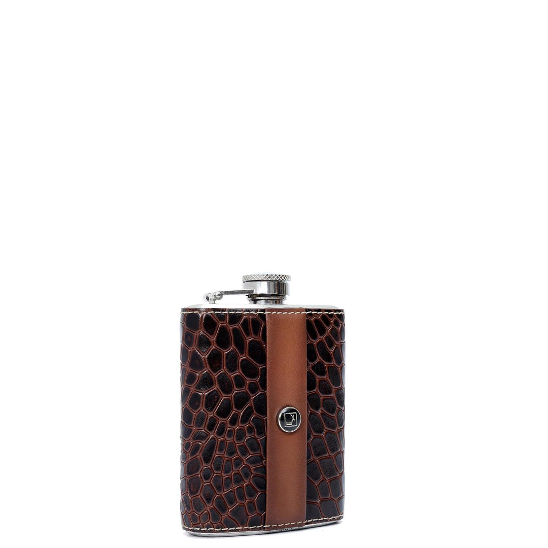 Croco Plain Leather Bottle Case - Date