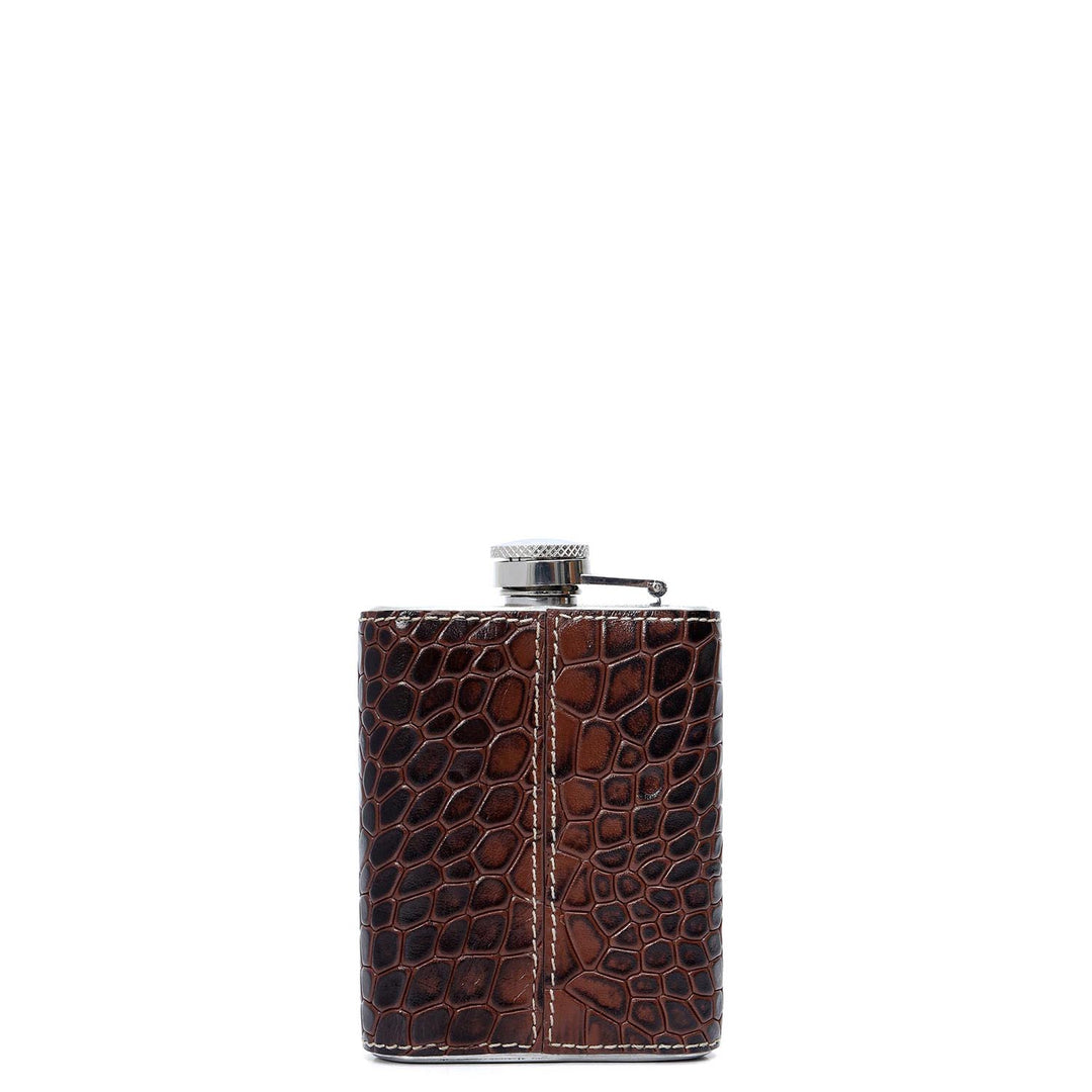Croco Plain Leather Bottle Case - Date