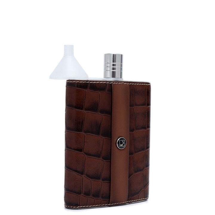 Croco Plain Leather Bottle Case - Date