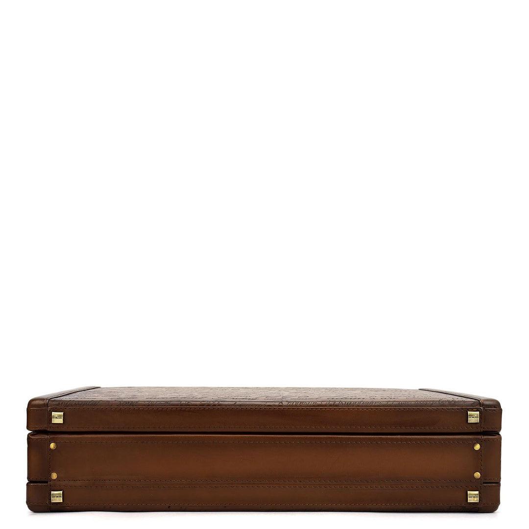 Signato Leather Brief Case - Cognac