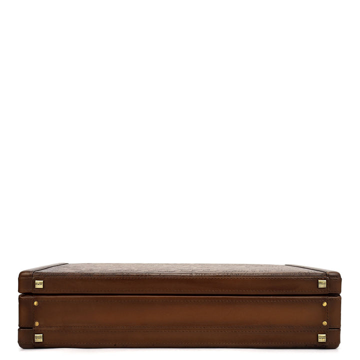 Signato Leather Brief Case - Cognac