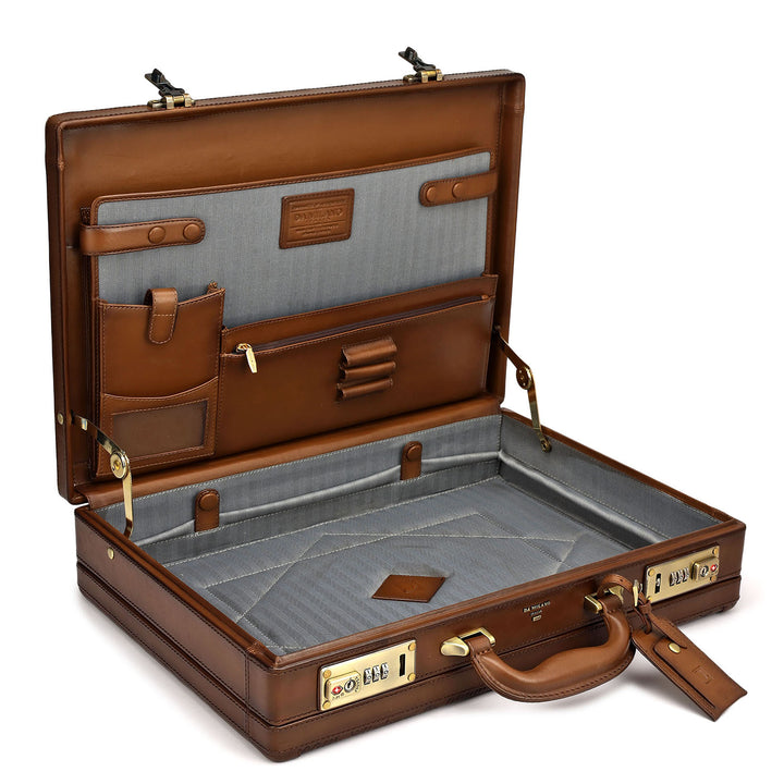 Signato Leather Brief Case - Cognac
