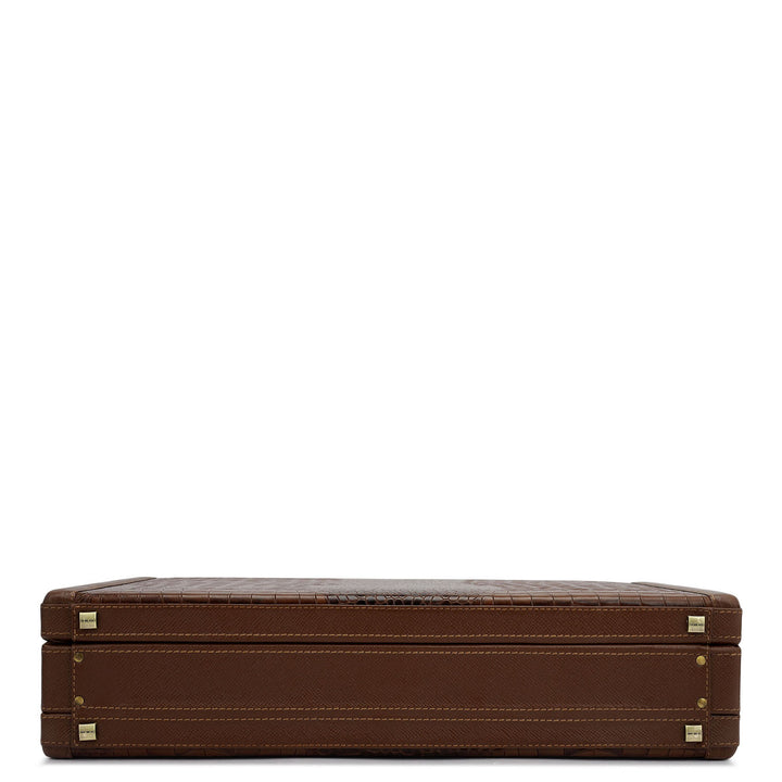 Croco Franzy Leather Brief Case - Date